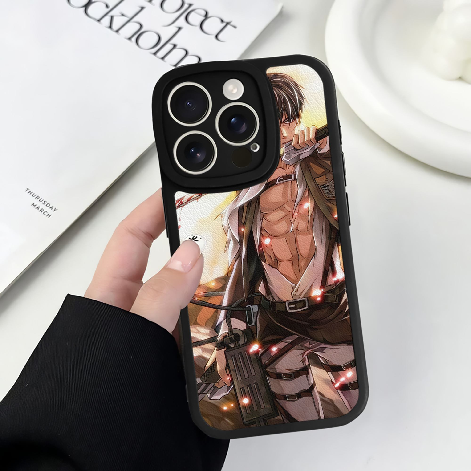 （画像用） 進撃の巨人 Attack on Titan 【iPhone 16シリーズ対応】シリコンスマホケース（レザー調） 材質：シリコン